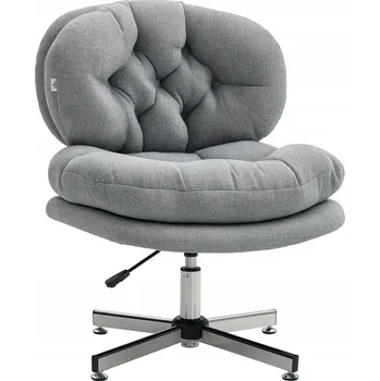 HOMCOM Kancelářská židle bez područek, pohodlná, nastavitelná, šedá