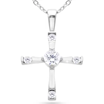 Řetízek Ellami Řetízek z chirurgické oceli s přívěskem, křížek ozdobený zirkony 3001771 Ellami