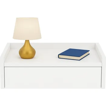 Noční stolek Závěsný noční stolek NUVIA 45 bílý, nástěnná skříňka do ložnice 45x35