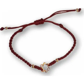 Náramek Náramek s Davidovou hvězdou – červený, stahovací