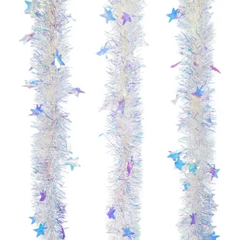 Vánoce Řetěz s hvězdičkami s duhovým efektem, délka 2 m, set 3 ks