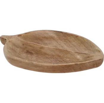 Dekorační podnos ve tvaru listu Mango, 27 x 17 cm, přírodní