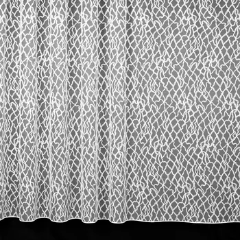 Záclona Žakárová záclona 623, celoplošný vzor vlnek, s olůvkem, bílá, výška 50cm (v metráži)