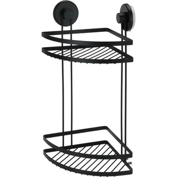 Koupelnový nábytek Bathroom Solutions Koupelnová rohová police 2 patra 25 x 18 x 37 cm, černá