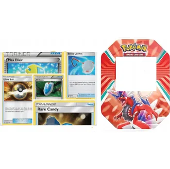 Sběratelská karetní hra Sada 50 karet Pokémon TRENER TCG (každá jiná) SMIETANA ART GANG + Plechovka