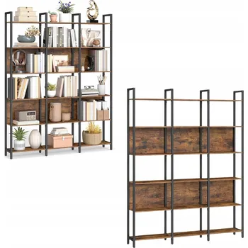 Knihovna Regál Vasagle 128 cm x 187 cm x 24 cm černý, odstíny hnědé