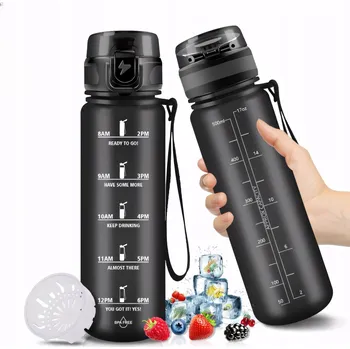 Lahev Na Pití Motivační 500 ml BPA Free Tritan Motivační odměrka Náustek + Filtr