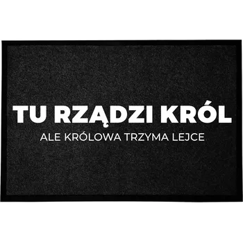 Obraz VSTUPNÍ ROHOŽKA MONOCHROM 40X60 MÓDNÍ DEKORACE ČERNÁ S POTISKEM DÁREK