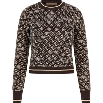 Dámský svetr Dámský Svetr GUESS LISE 4G CN LS SWTR W4BR21Z37K0-FN0T – Hnědá XS