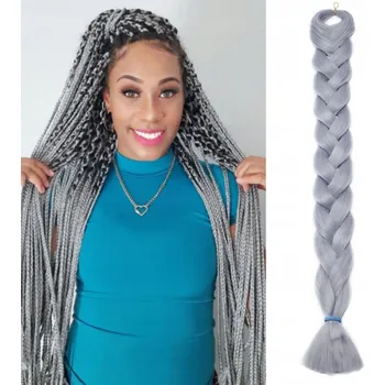 Příčesek Syntetické prameny vlasů světle šedé Silk-co