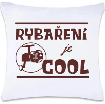 Dekorativní polštářek DOBRÝ TRIKO Polštář s potiskem 40 x 40 cm Rybaření je cool Oboustranný tisk: ANO