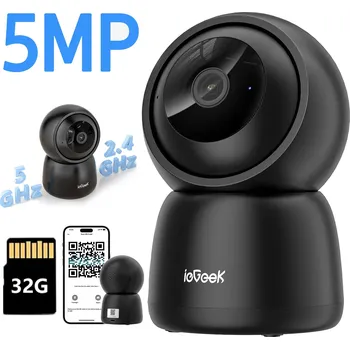 IP kamera 5MP WIFI IP KAMERA OTOČNÁ 2,4GHz a 5GHz Automatické sledování 32GB SD