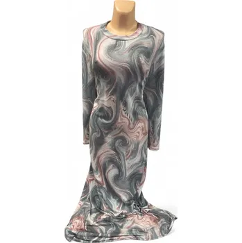 Dámské šaty teplé šaty, Barva Světle šedá, Velikost XXL 48, Materiál 40%Ba 30% Acryl 30%Pes