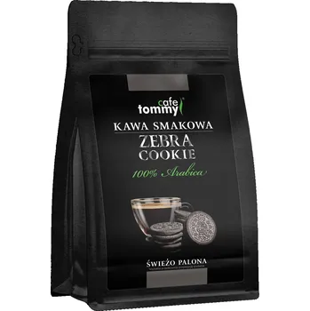 Káva Tommy Cafe Arabica Káva pražená ochucená Káva Zebra Cookie 250g