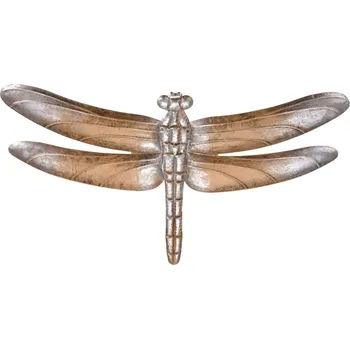 Kovová nástěnná dekorace Vážka, 49 x 33 x 2 cm, vzor I, zlatá