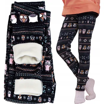 Dívčí legíny Zateplené legíny pro dívky, teplé dětské GETRY termo kožešina POLAR