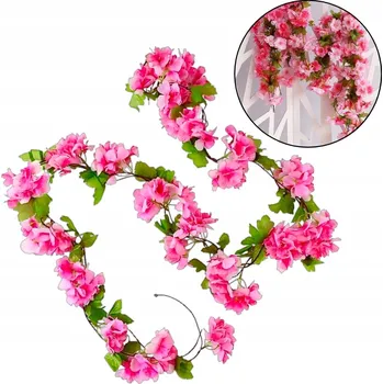 Obraz GIRLANDA Z TŘEŠŇOVÝCH KVĚTŮ JARNÍ NA SVATBA 220 cm