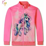 Teplá dívčí mikina Kugo PT2503 světle růžová (Dívčí mikina na zip s poníkem)