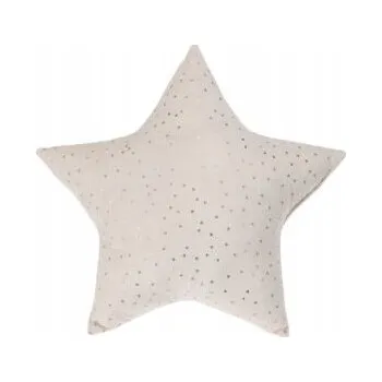 Polštář POLŠTÁŘ PRO DĚTI SAMETOVÝ BÍLÝ HVĚZDA DO DĚTSKÉHO POKOJE