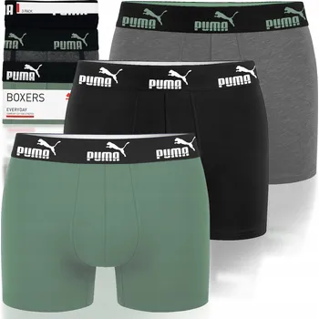 Boxerky Puma Pánské boxerky Zelená Černá Bavlna 3 kusy Velikost S