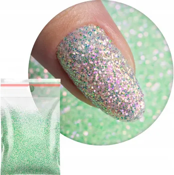 Prášek Ozdoby Na Nechty GNBLAB 20g Kosmetický Zelený Třpyt Č. 14