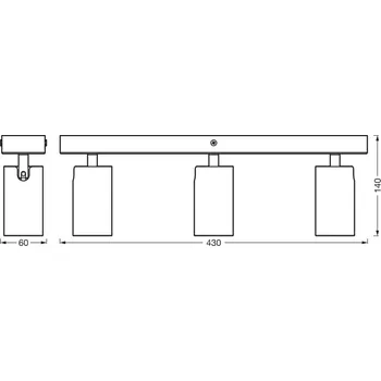 Lampička OSRAM stropní bodové světlo OCTAGON černý 3-flg. GU10-LED stmívatelné 927 černá 3 x 3,4 W LED - Doprava zdarma