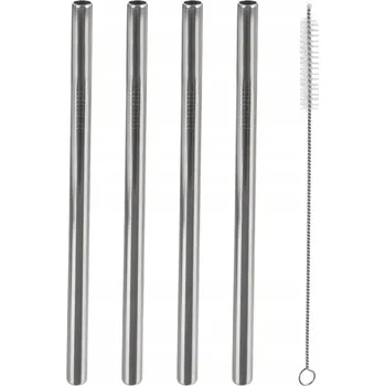 Brčka na pití ocelové s čisticím kartáčkem 21,5 cm 5 ks