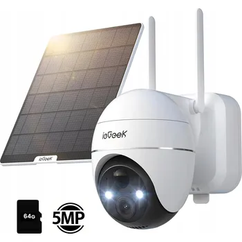 IP kamera 5MP Bezdrátová Otočná venkovní WiFi IP kamera solární 4X ZOOM 64GB SD