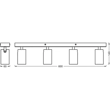 Lampička OSRAM stropní bodové světlo OCTAGON černý 4-flg. GU10-LED 927 stmívatelné černá 4 x 3,4 W LED - Doprava zdarma