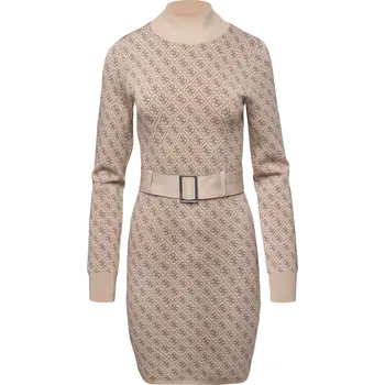 Dámské šaty Dámské Šaty GUESS LISE 4G LS BELTED DRESS SWTR W4BK43Z37K0-F1FP – Hnědá XL
