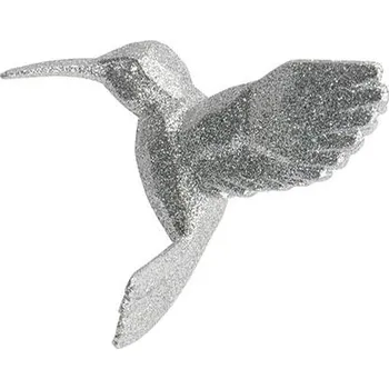 Vánoční dekorace KURT ADLER Vánoční ozdoby - kolibřík, stříbrný
