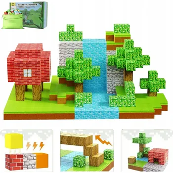 ostatní stavebnice Magnetické hračky pro kluky a holky, 48 ks magnetických kostek