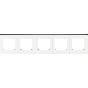 Rámeček ABB Levit pětinásobný bílý/kouřově černý