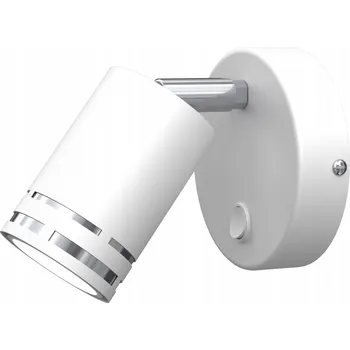 Nástěnné svítidlo NÁSTĚNNÉ SVÍTIDLO NOČNÍ LAMPA BÍLÁ CHROMOVÁ POHYBLIVÁ LED GU10 ČESKÁ LAMPA