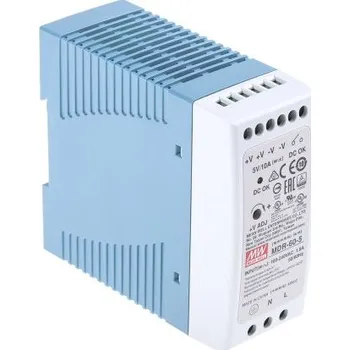 spínaný zdroj MEAN WELL Spínaný Napájecí zdroj na lištu DIN, počet výstupů: 1, výstup: 5V dc, 10A, vstupní: 85 → 264V ac,60W