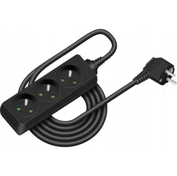 Napájecí kabel Prodlužovací Kabel přepěťová ochrana Retlux 3 m 3 ks zásuvek, černá