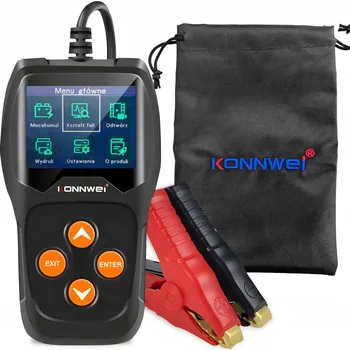 Tester autobaterie Tester Baterií Konnwei KW600 LCD Digitální Měřič 6V 12V Polské Menu