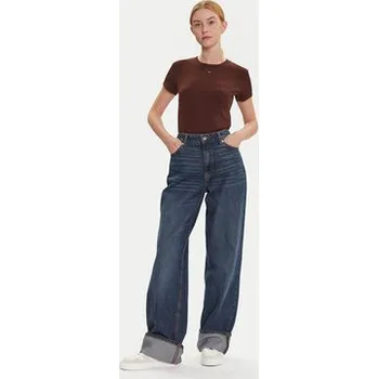 Pánské tričko Tommy Jeans T-Shirt Essential DW0DW17383 Hnědá Slim Fit S