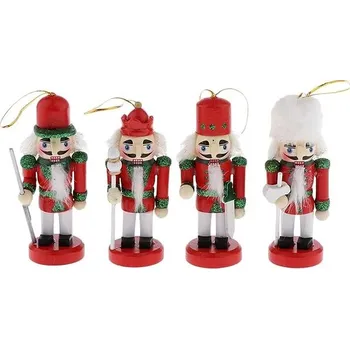 Vánoční dekorace HIGHLIFE Sada dřevěných Louskáčků, 4 ks