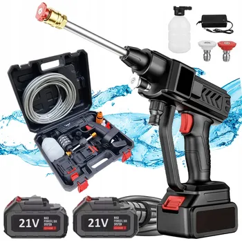 Vysokotlaký čistič AKUMULÁTOROVÁ TLAKOVÁ MYČKA 21V AUTOMOBILOVÁ PĚNOVAČKA + 2 AKU