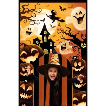 Party dekorace Dekorace na dveře s oponou Strašidelný dům Dýně Halloween Party 145x240 cm