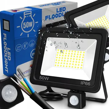 MAXSELL Halogenová LED lampa s pohybovým senzorem 50W