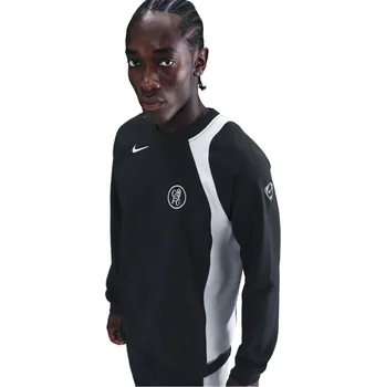 Pánský svetr Nike Chelsea T90 Crew Sweater Mens Black/Silver M