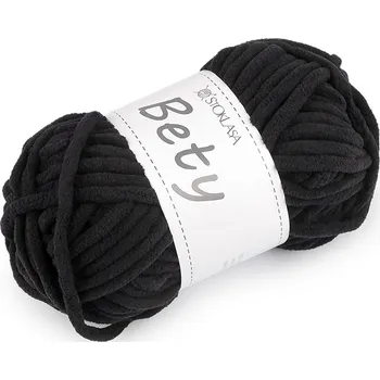 Příze Pletací žinylková příze Bety 100 g, barva 10 (01) černá