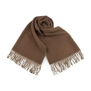 Zimní šála / pléd s třásněmi 65x180 cm - 1 ks - 11 hnědá světlá