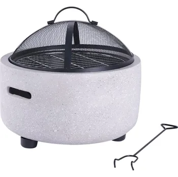Zahradní gril Krb, kulatý gril na dřevěné uhlí s poklopem 43 x 43 x 38,5 cm