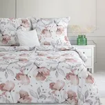 Bavlněné povlečení se vzorem pivoňka - bílé 3 díly: 1ks 160x200 + 2ks 70x80