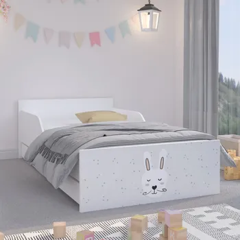 Dětská postel Roztomilá dětská postel se zajíčkem 160 x 80 cm