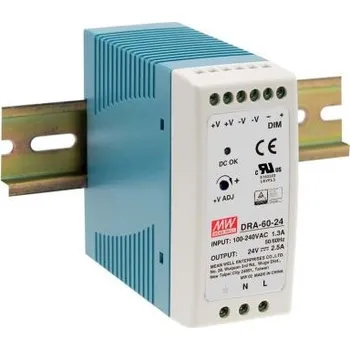 spínaný zdroj MEAN WELL Spínaný Napájecí zdroj na lištu DIN, počet výstupů: 1, výstup: 12V dc, 5A, vstupní: 90 → 264 V ac /