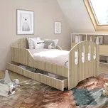 Dětská postel SMILE se zásuvkou 160 x 80 cm v dekoru dub sonoma